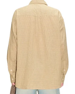 HOPE Room Shirt Beige Check Voile