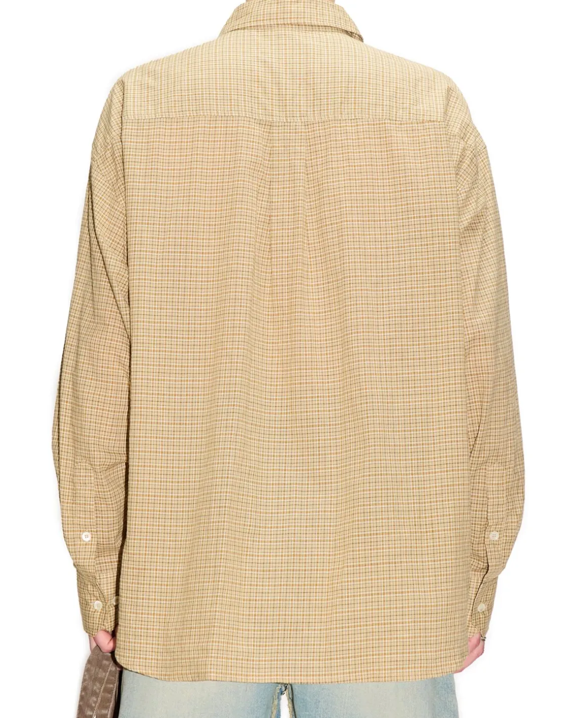 HOPE Room Shirt Beige Check Voile