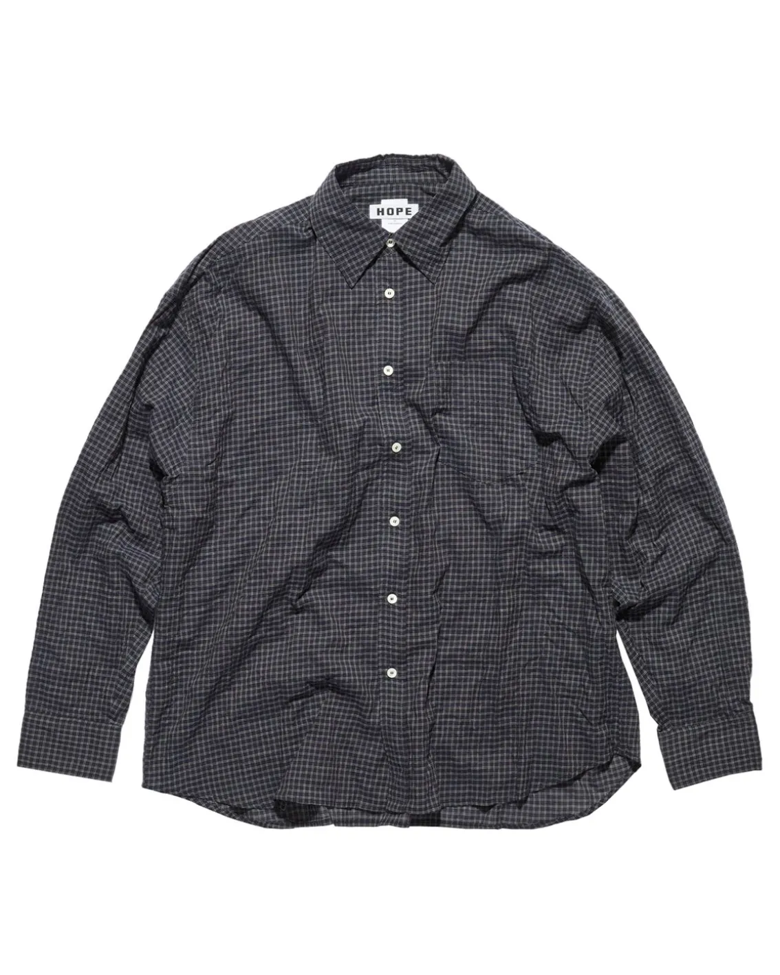 HOPE Room Shirt Blue Micro Check