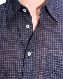 HOPE Room Shirt Blue Micro Check