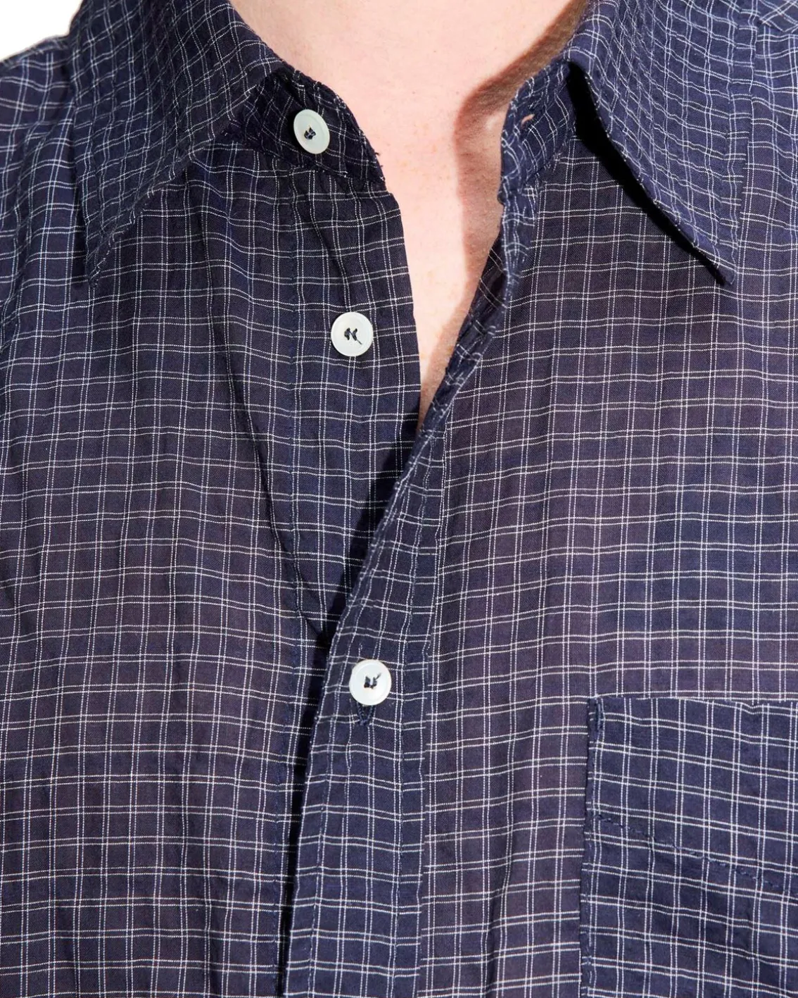 HOPE Room Shirt Blue Micro Check