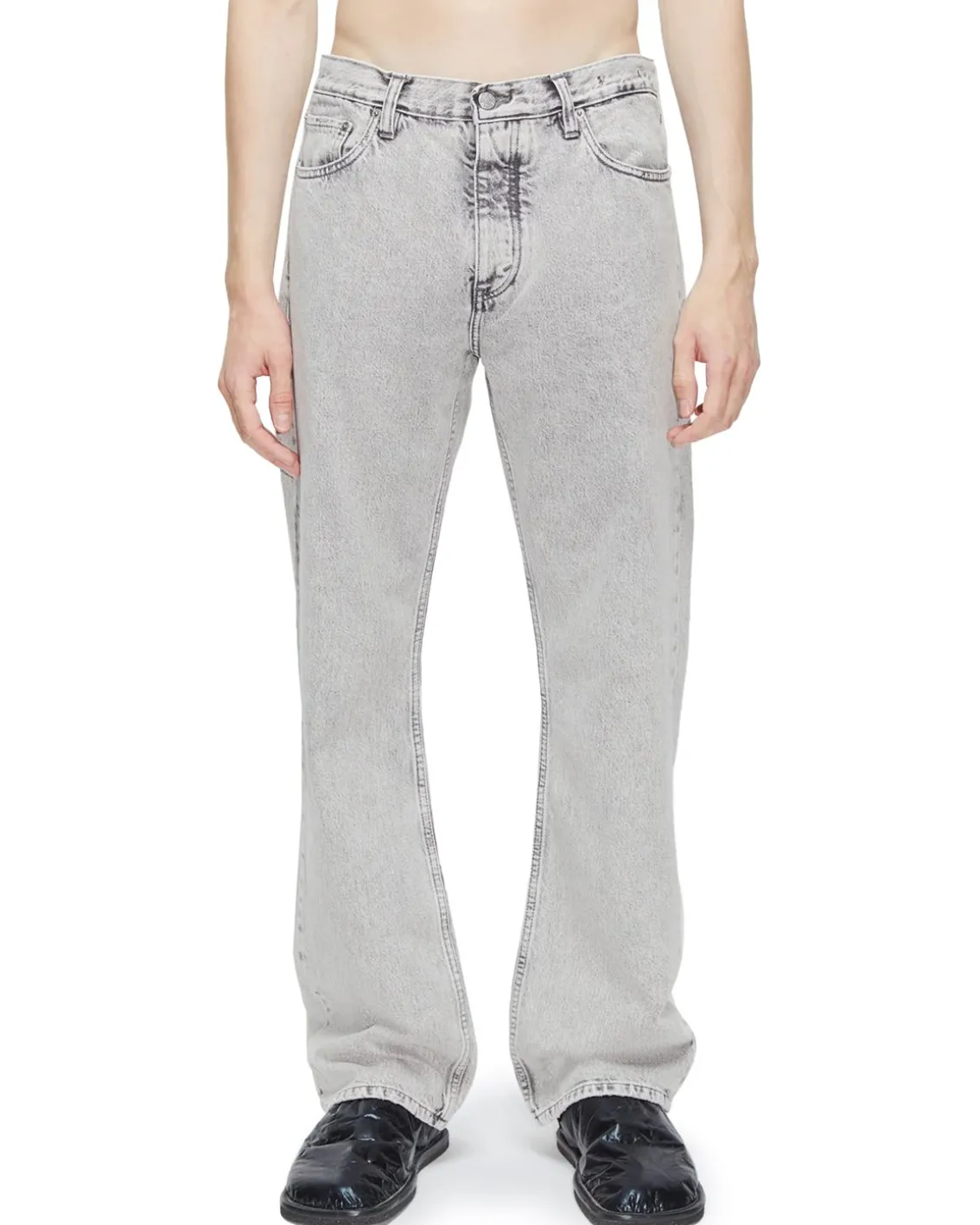HOPE Rush Relaxed Bootcut Jeans Light Grey Stone