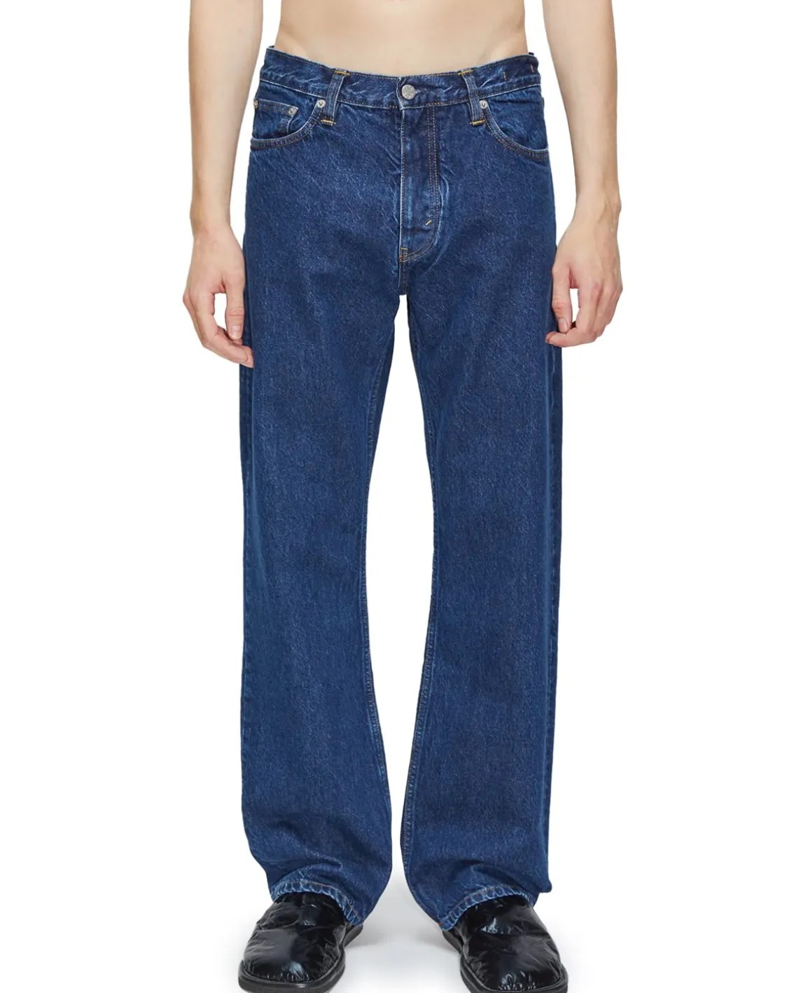 HOPE Rush Relaxed Bootcut Jeans Dark Indigo Wash