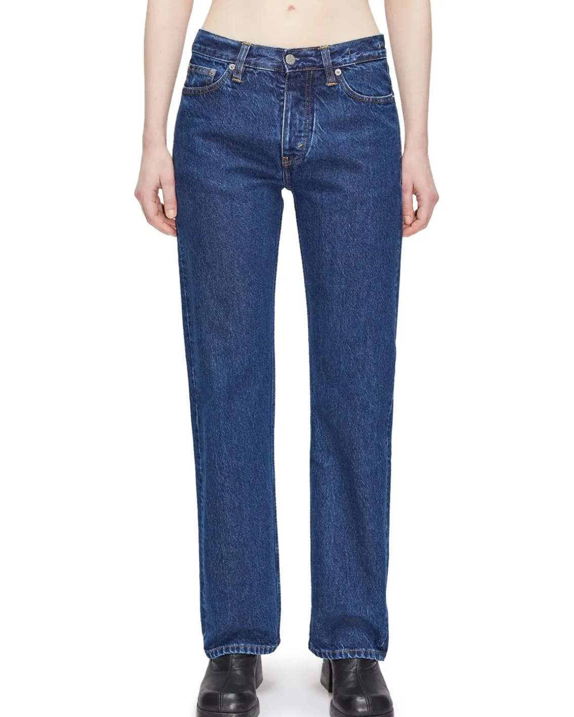 HOPE Rush Relaxed Bootcut Jeans Dark Indigo Wash
