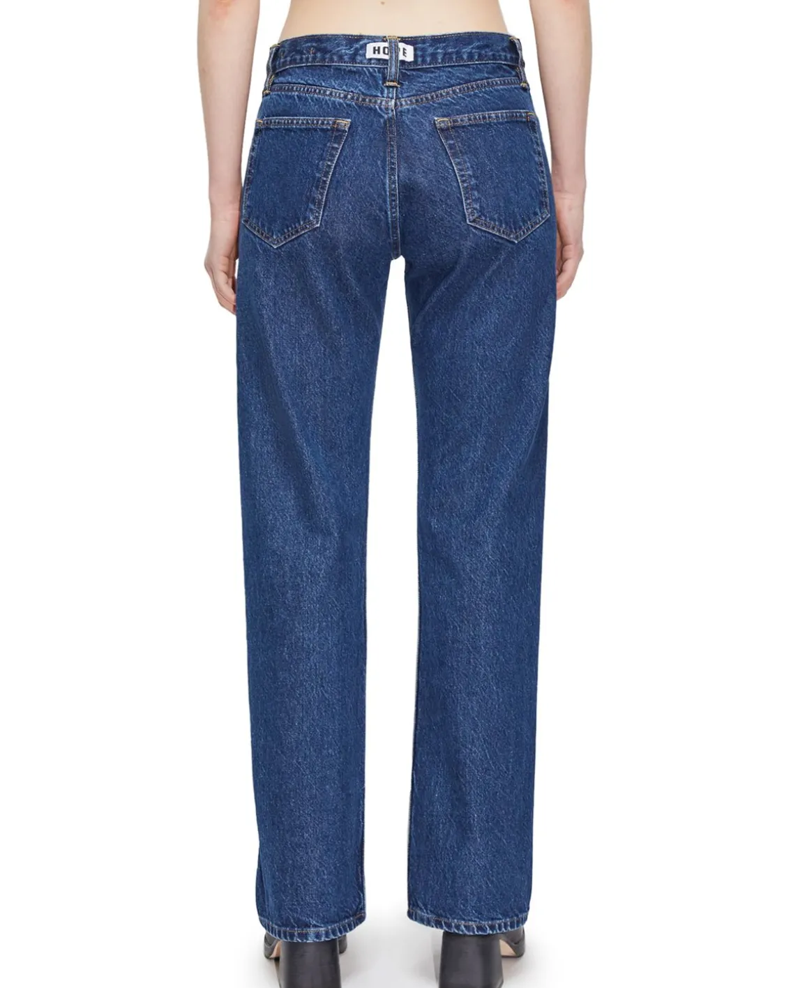 HOPE Rush Relaxed Bootcut Jeans Dark Indigo Wash
