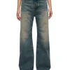 HOPE Skid Wide Leg Jeans Mid Blue Dirty