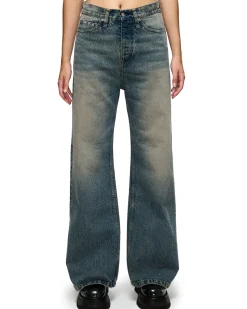 HOPE Skid Wide Leg Jeans Mid Blue Dirty