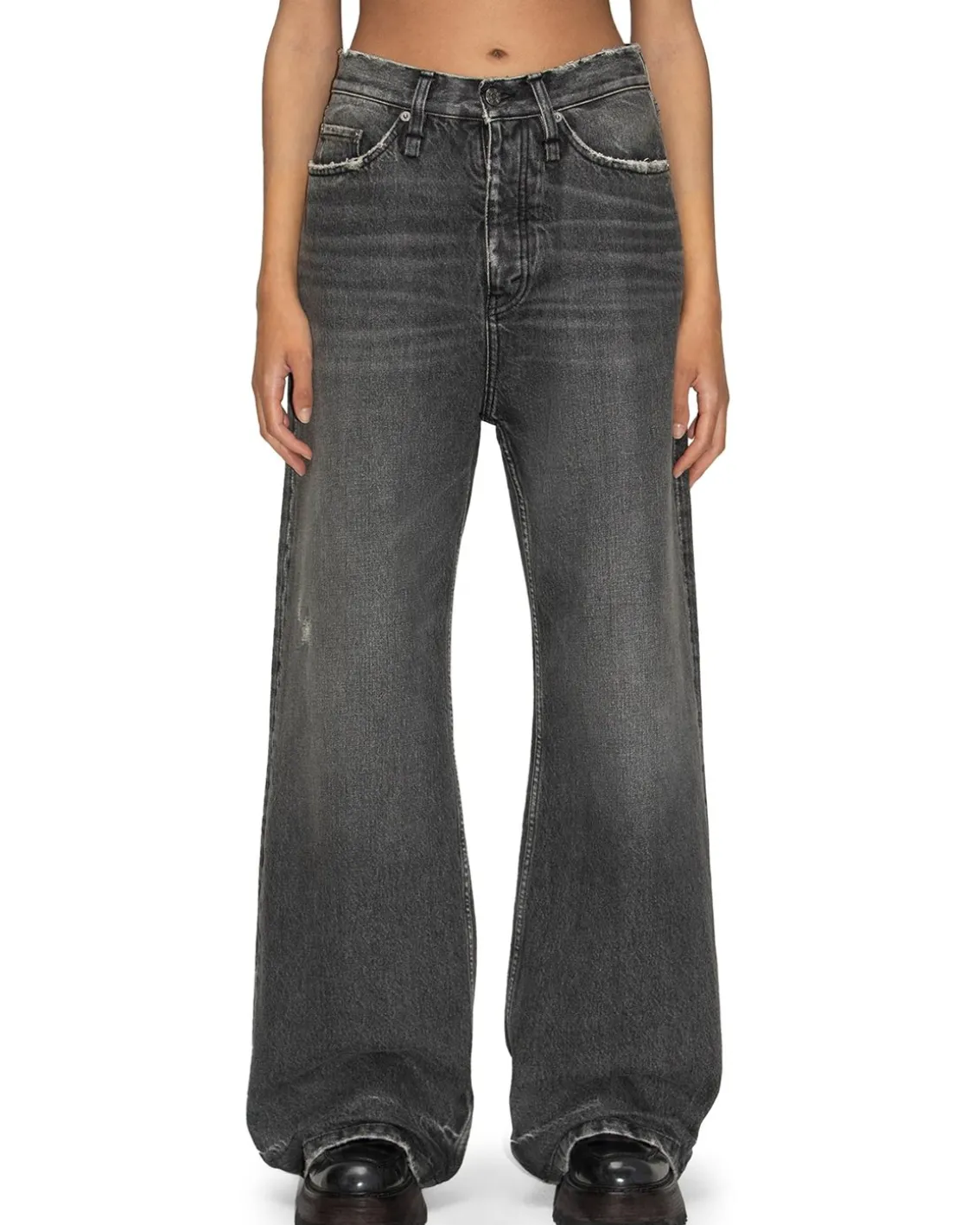 HOPE Skid Wide Leg Jeans Heavy Black Vintage