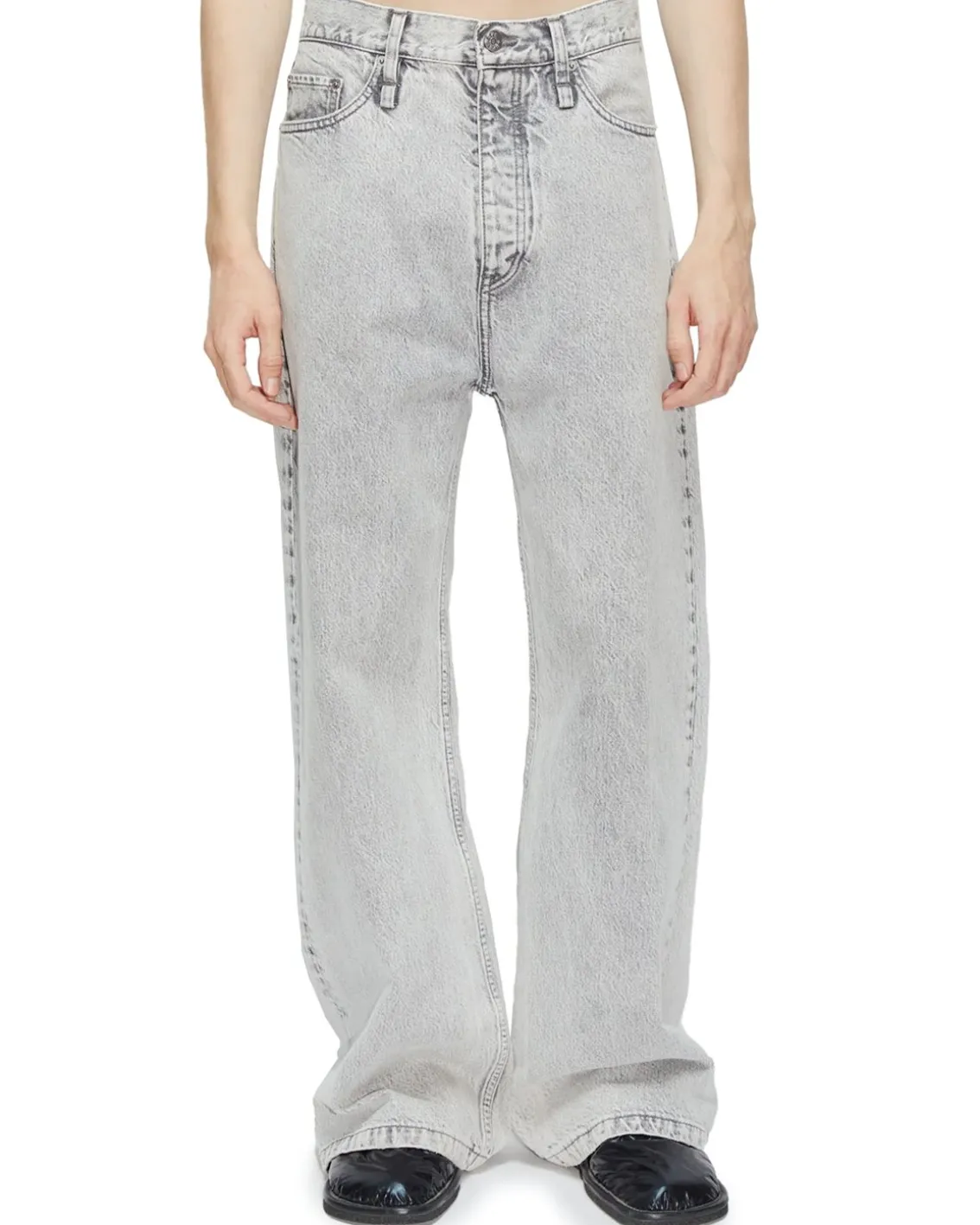 HOPE Skid Wide Leg Jeans Light Grey Stone