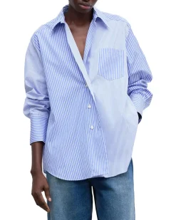 House of Dagmar Asymmetric Shirt Blue Stripe
