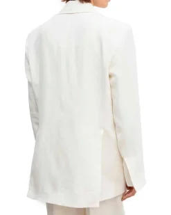 House of Dagmar Classic Linen Blazer White