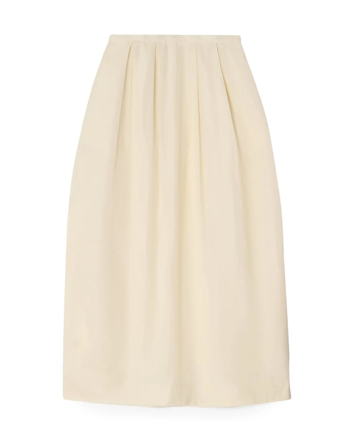 House of Dagmar Curved Pleated Skirt Cream White