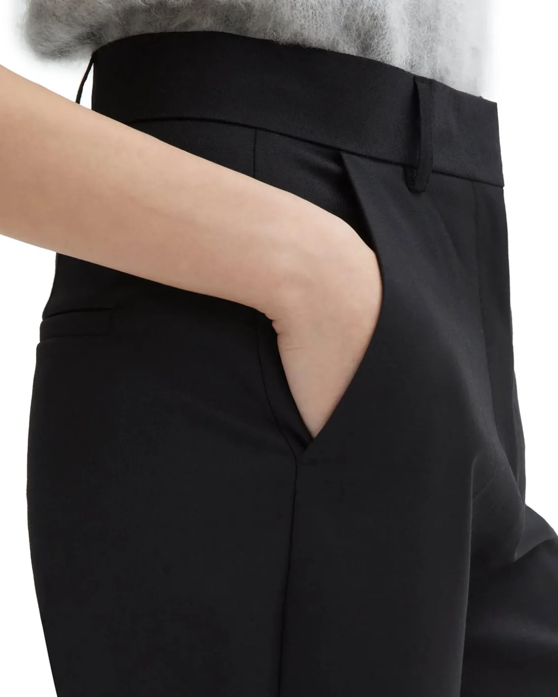 House of Dagmar High Waist Wool Pant Black
