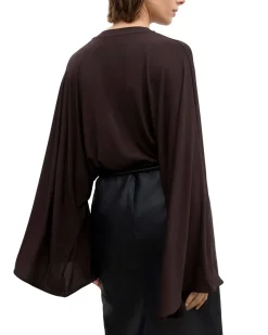 House of Dagmar Jersey Kimono Top Chocolate Brown