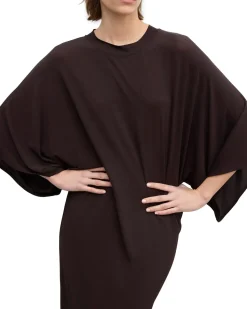 House of Dagmar Jersey Kimono Dress Chocolate Brown