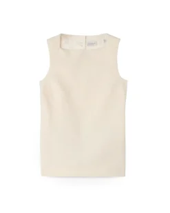 House of Dagmar Open Back Bouclé Top Cream White