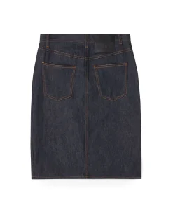 House of Dagmar Pencil Denim Skirt Selvedge Rinse