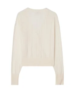 House of Dagmar Pointelle Cardigan Ivory White