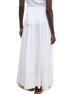 House of Dagmar Poplin Maxi Skirt White