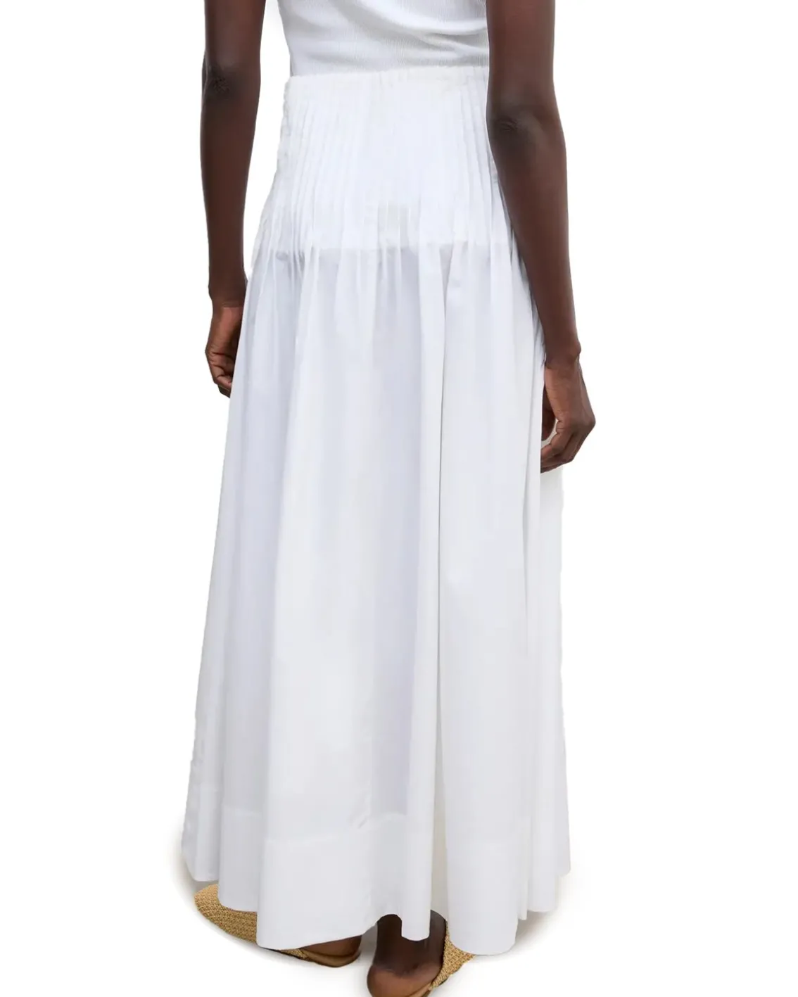House of Dagmar Poplin Maxi Skirt White