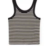 House of Dagmar Ribbed Tank Top Black White