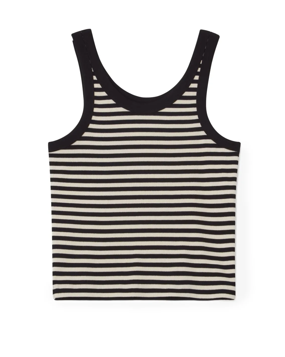 House of Dagmar Ribbed Tank Top Black White