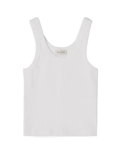 House of Dagmar Ribbed Tank Top White