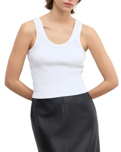 House of Dagmar Ribbed Tank Top White
