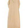 House of Dagmar Rouched Dress Desert Sand