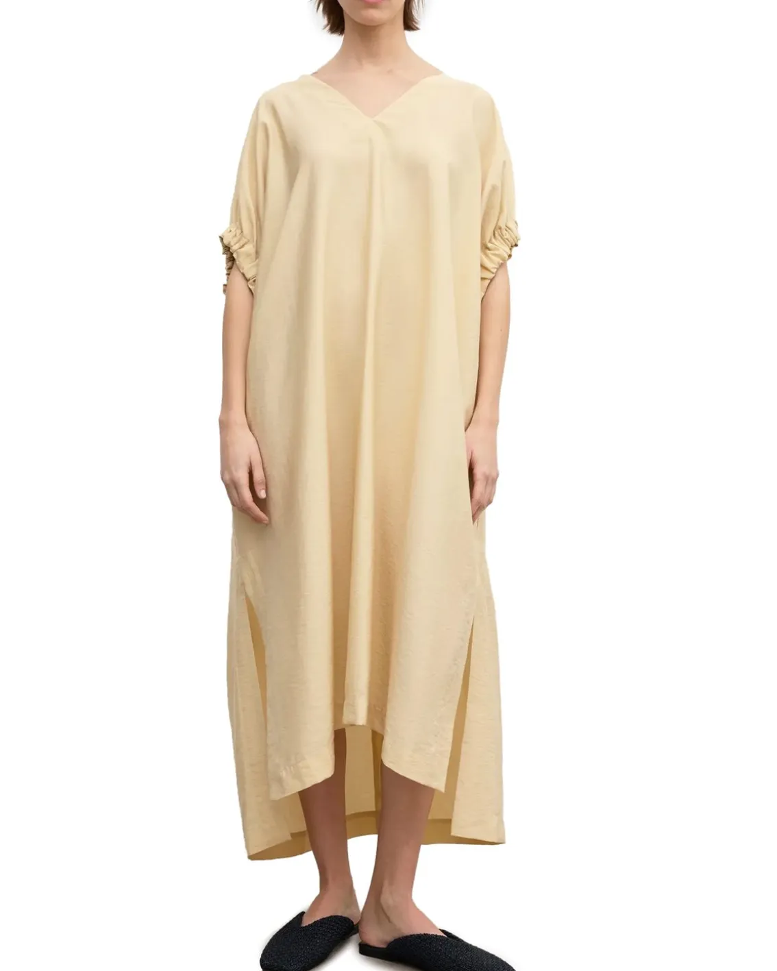 House of Dagmar Rouched Dress Desert Sand
