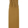 House of Dagmar Sculpted Slim Dress Dull Gold