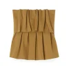 House of Dagmar Sculpted Tube Top Dull Gold