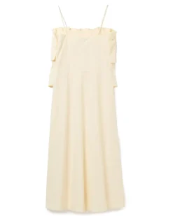 House of Dagmar Sculpted Strap Dress Cream White