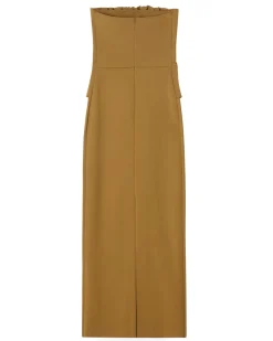 House of Dagmar Sculpted Slim Dress Dull Gold