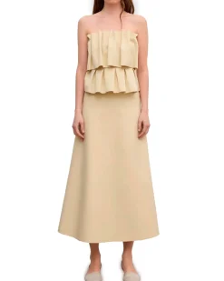 House of Dagmar Sculpted Tube Dress Buttercream Yellow