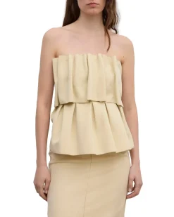 House of Dagmar Sculpted Tube Top Buttercream Yellow