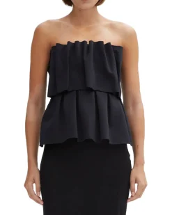 House of Dagmar Sculpted Tube Top Black