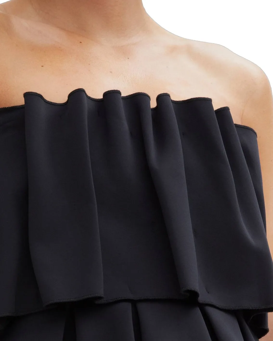 House of Dagmar Sculpted Tube Top Black