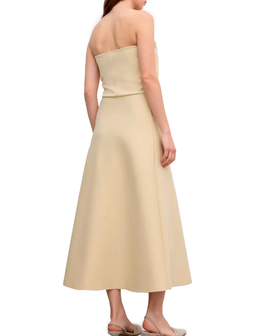 House of Dagmar Sculpted Tube Dress Buttercream Yellow