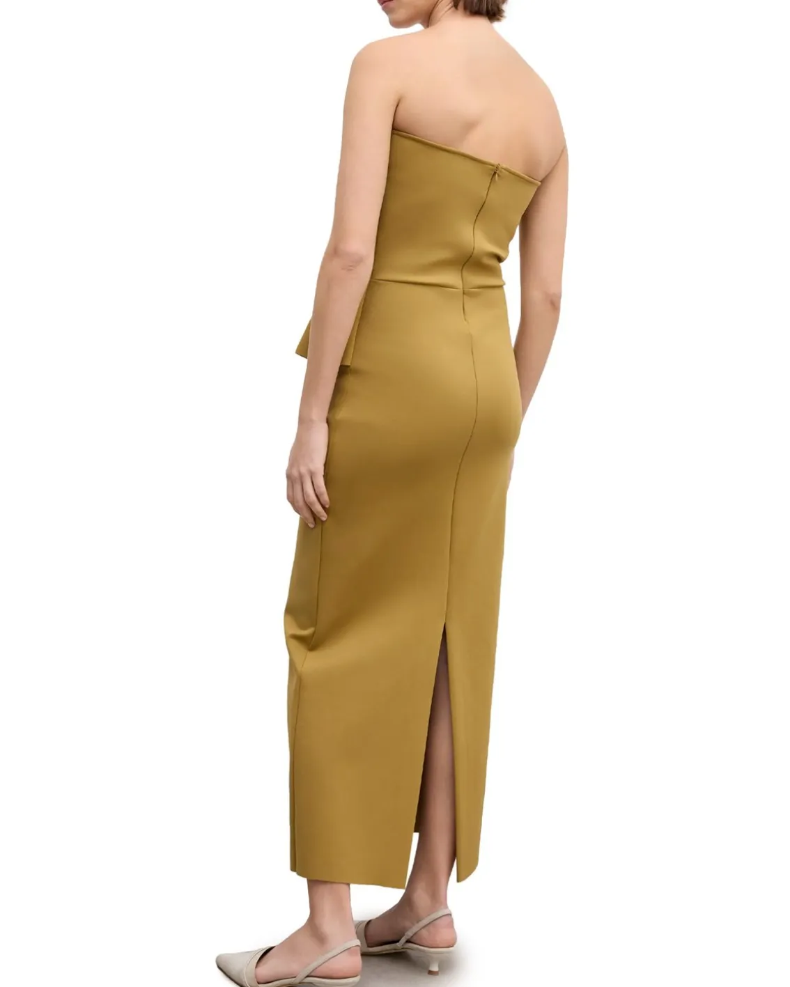 House of Dagmar Sculpted Slim Dress Dull Gold