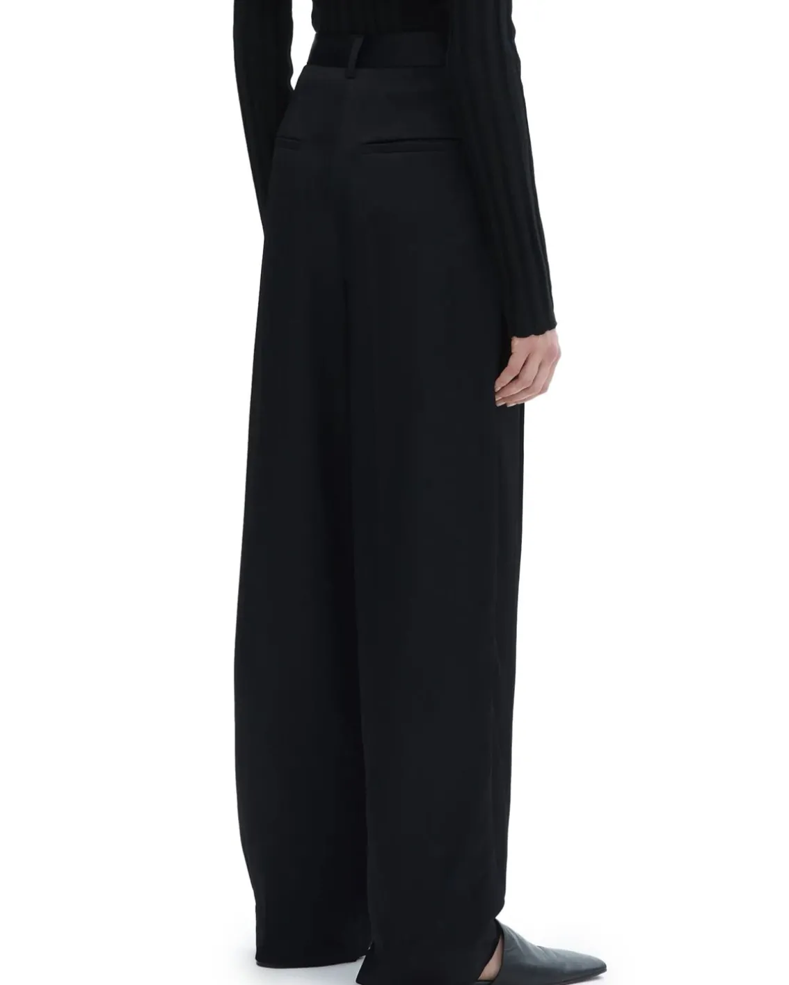House of Dagmar Shiny Wide Suit Pant Black