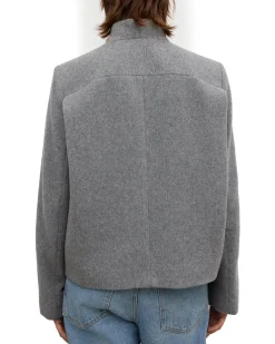 House of Dagmar Short Curved Jacket Grey Melange