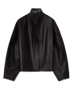 House of Dagmar Short Leather Jacket Black