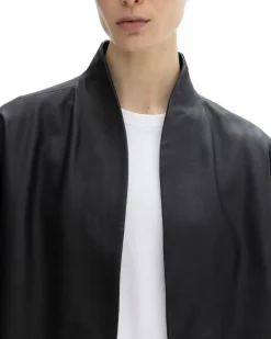 House of Dagmar Short Leather Jacket Black