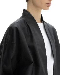House of Dagmar Short Leather Jacket Black
