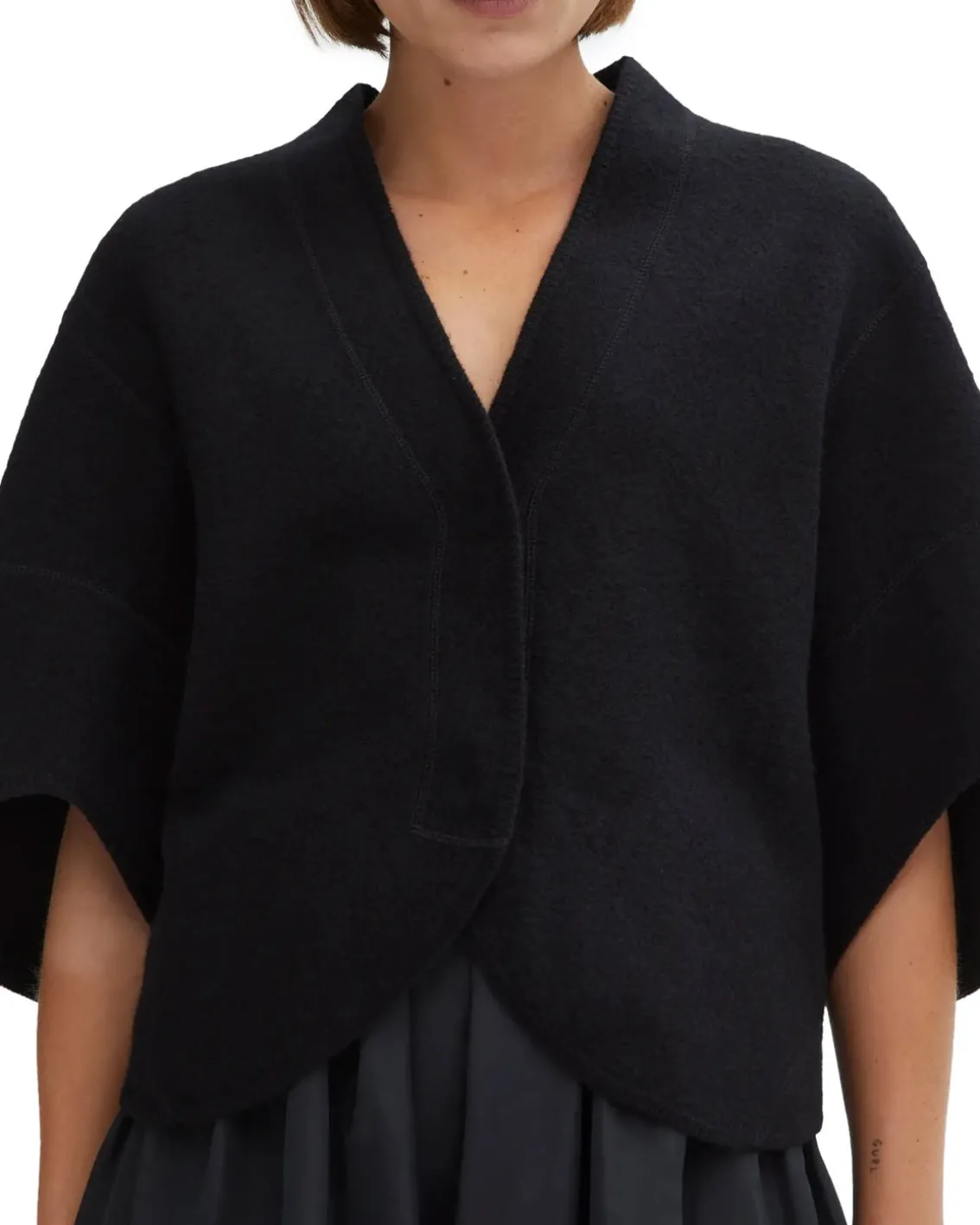 House of Dagmar Short Wool Cardigan Black