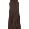 House of Dagmar Square Neck Dress Sepia