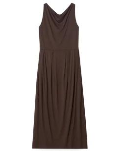 House of Dagmar Square Neck Dress Sepia
