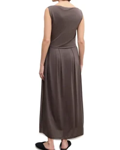 House of Dagmar Square Neck Dress Sepia