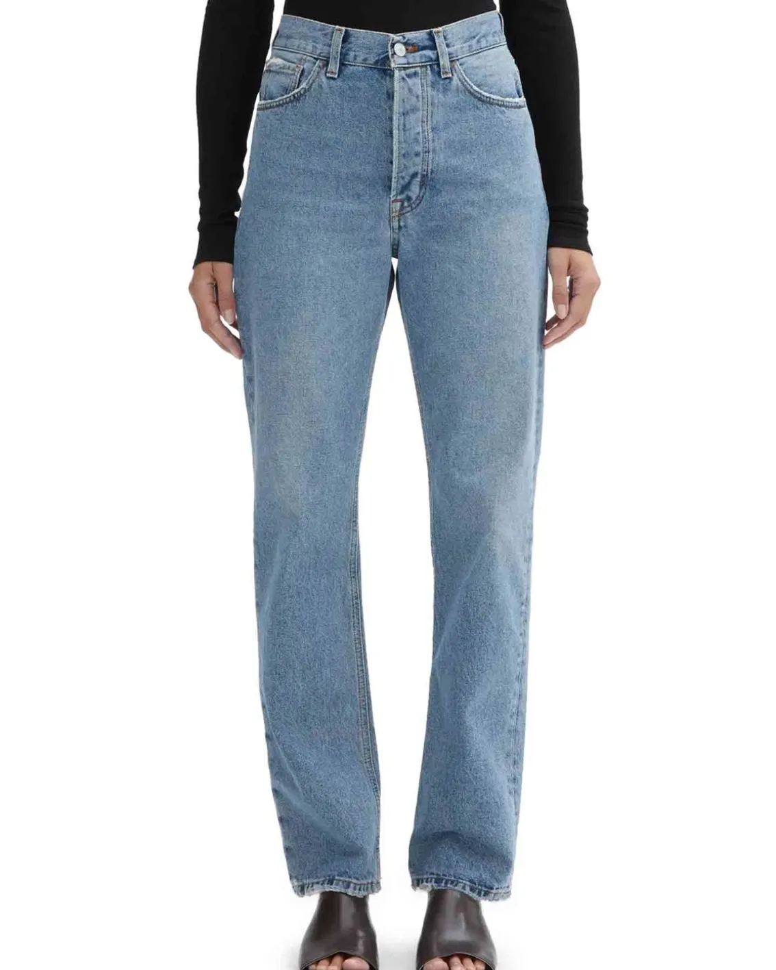 House of Dagmar Straight Leg Denim Light Blue Wash